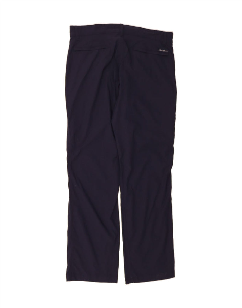 EDDIE BAUER Mens Straight Chino Trousers W34 L32 Navy Blue Nylon Vintage Eddie Bauer and Second-Hand Eddie Bauer from Messina Hembry 