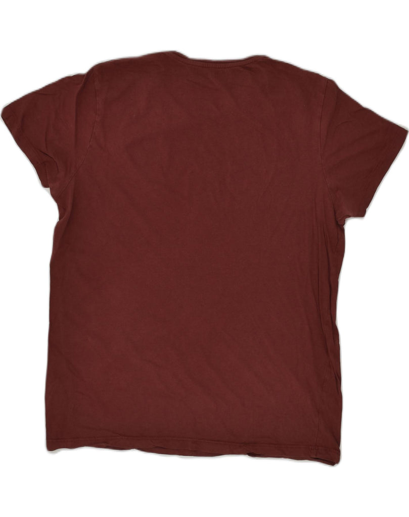 JACK & JONES Mens Graphic T-Shirt Top XL Maroon Cotton | Vintage Jack & Jones | Thrift | Second-Hand Jack & Jones | Used Clothing | Messina Hembry 