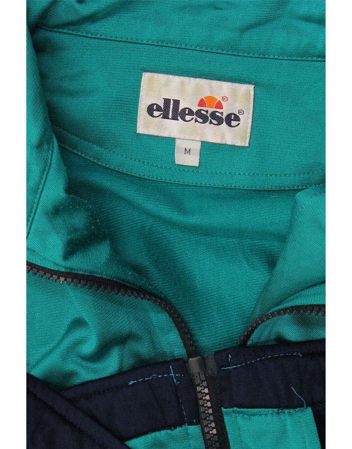 ELLESSE Mens Tracksuit Top Jacket Medium Navy Blue Colourblock