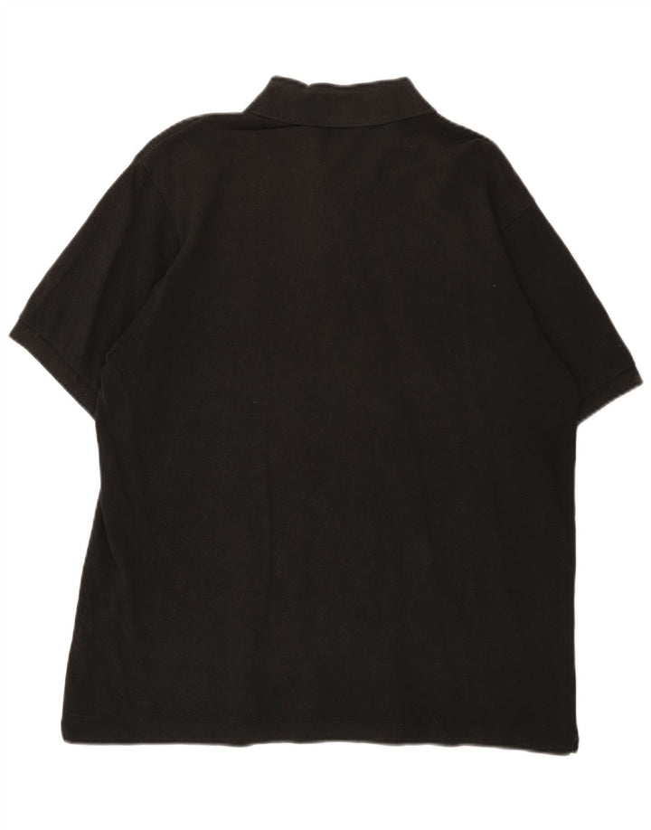 LACOSTE Mens Polo Shirt Size 5 Large Black Cotton