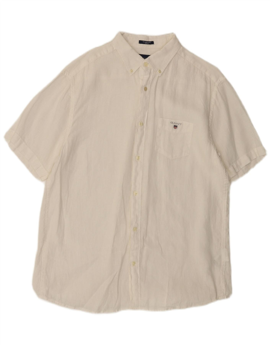Gant Mens Short Sleeve Regular Fit Shirt XL White Linen