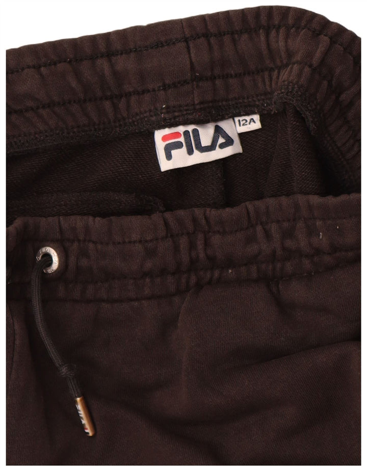 FILA Boys Tracksuit Trousers Joggers 11-12 Years  Black
