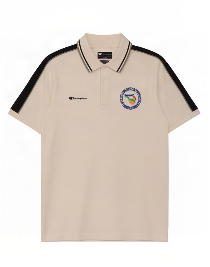 Champion Mens Polo Shirt Large White Colourblock