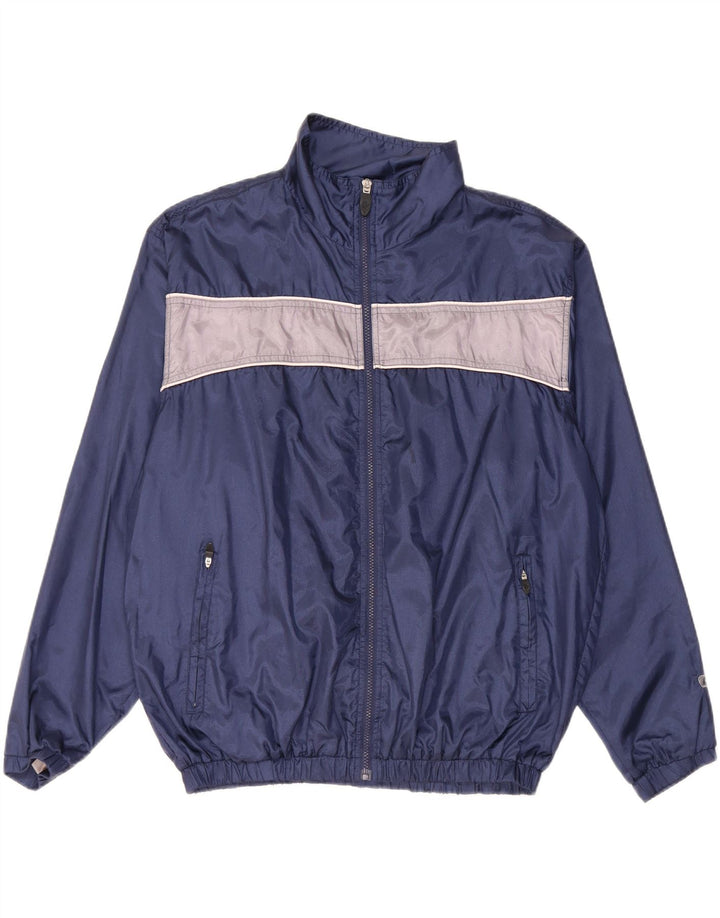 ALEX Mens Tracksuit Top Jacket UK 38 Medium Navy Blue Colourblock Polyamide