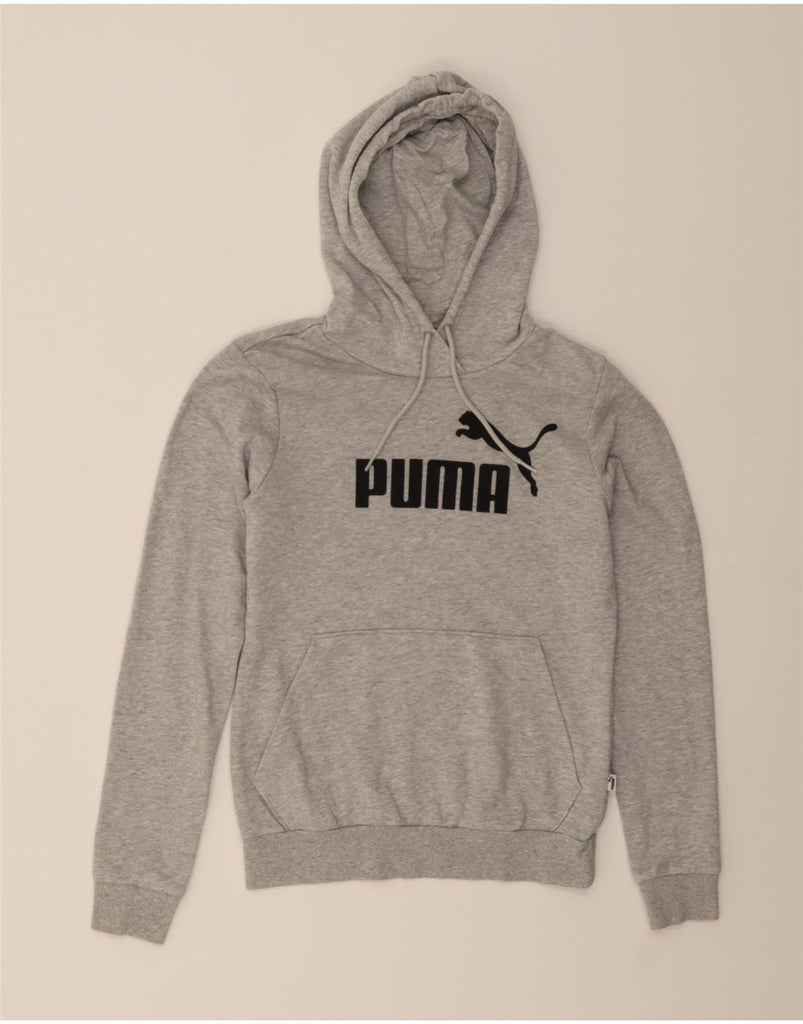 PUMA Womens Graphic Hoodie Jumper UK 8 Small Grey Polyester Vintage Puma and Second-Hand Puma from Messina Hembry 