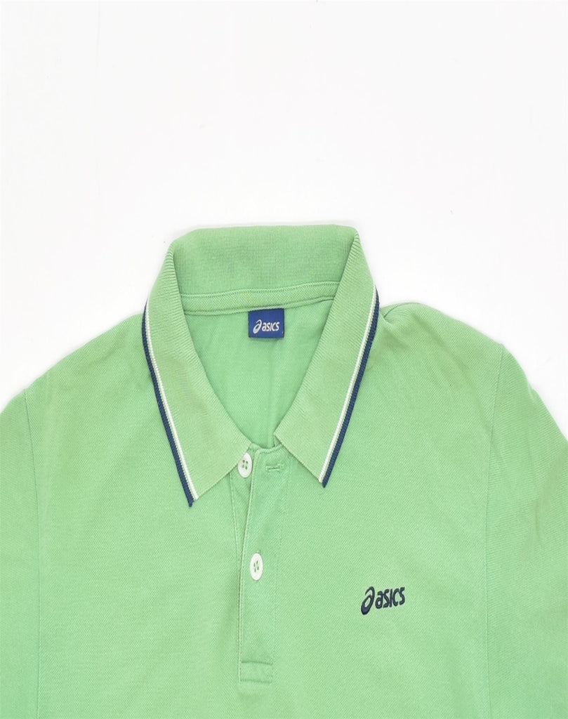 ASICS Womens Polo Shirt UK 10 Small Green Cotton | Vintage | Thrift | Second-Hand | Used Clothing | Messina Hembry 