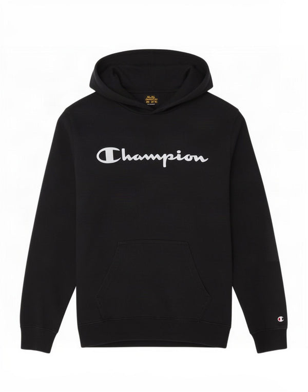 Champion Mens Graphic Hoodie Jumper Medium Black Cotton