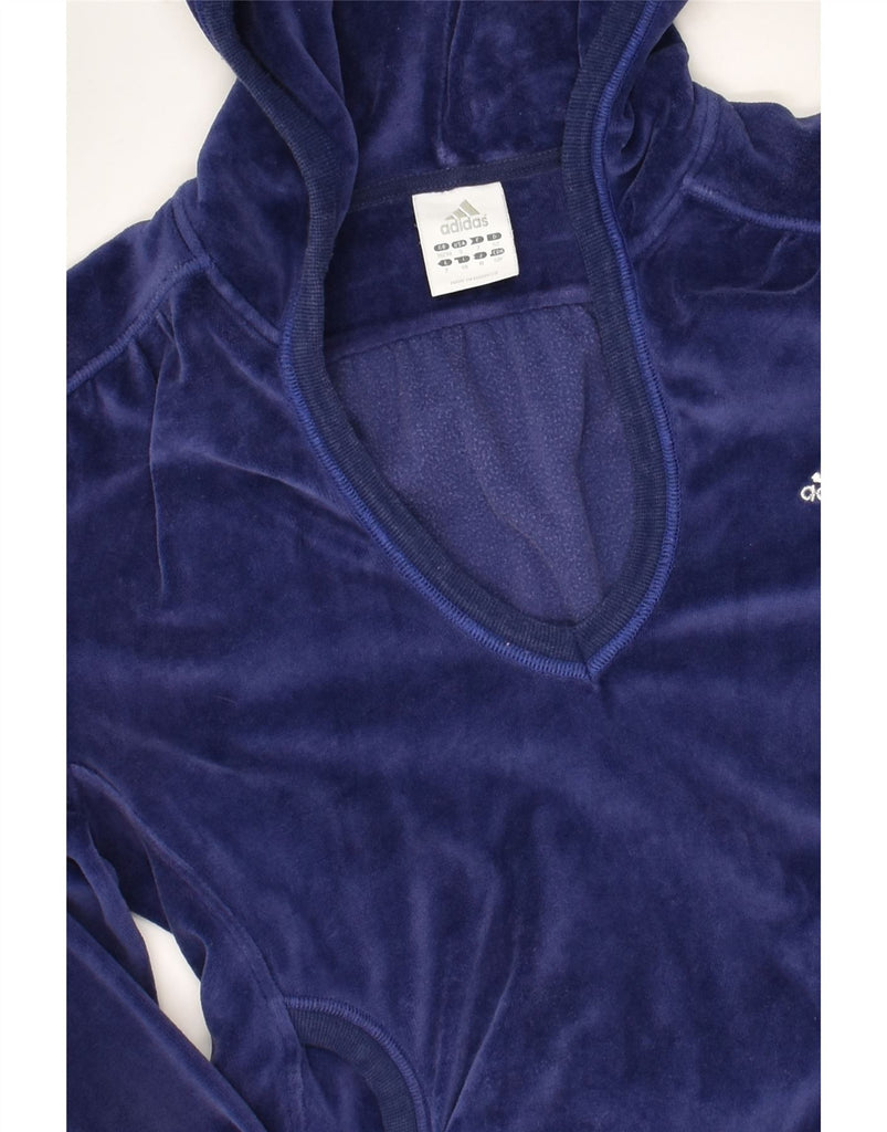 ADIDAS Womens Hoodie Jumper EU 38 Medium Blue Cotton | Vintage Adidas | Thrift | Second-Hand Adidas | Used Clothing | Messina Hembry 