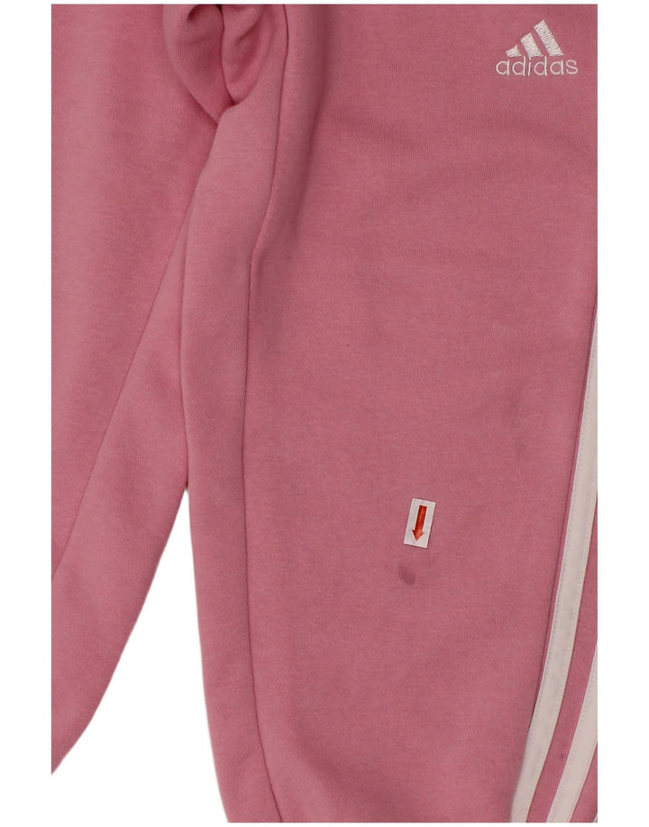 ADIDAS Girls Tracksuit Trousers Joggers 5-6 Years  Pink Cotton