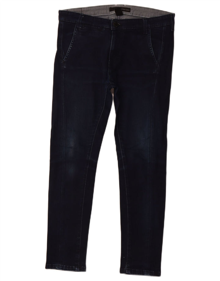 Calvin Klein Womens Slouchy Crop Slim Jeans W26 L25 Navy Blue