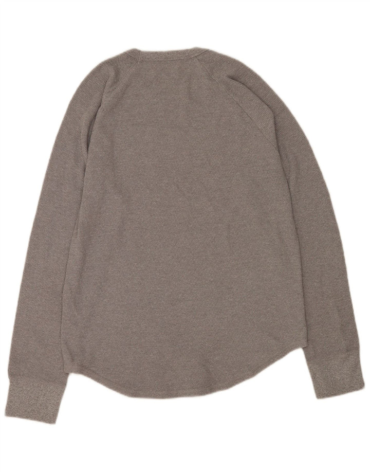 Hollister Mens Graphic Top Long Sleeve Medium Grey Cotton