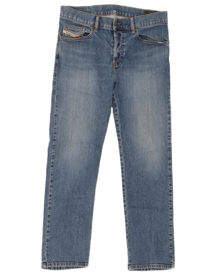 DIESEL Womens Straight Jeans W30 L27 Blue Cotton
