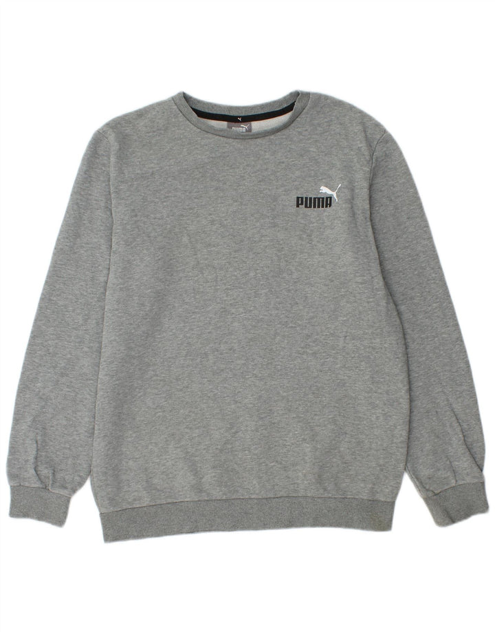 Puma Mens Sweatshirt Jumper Small Grey Flecked Cotton