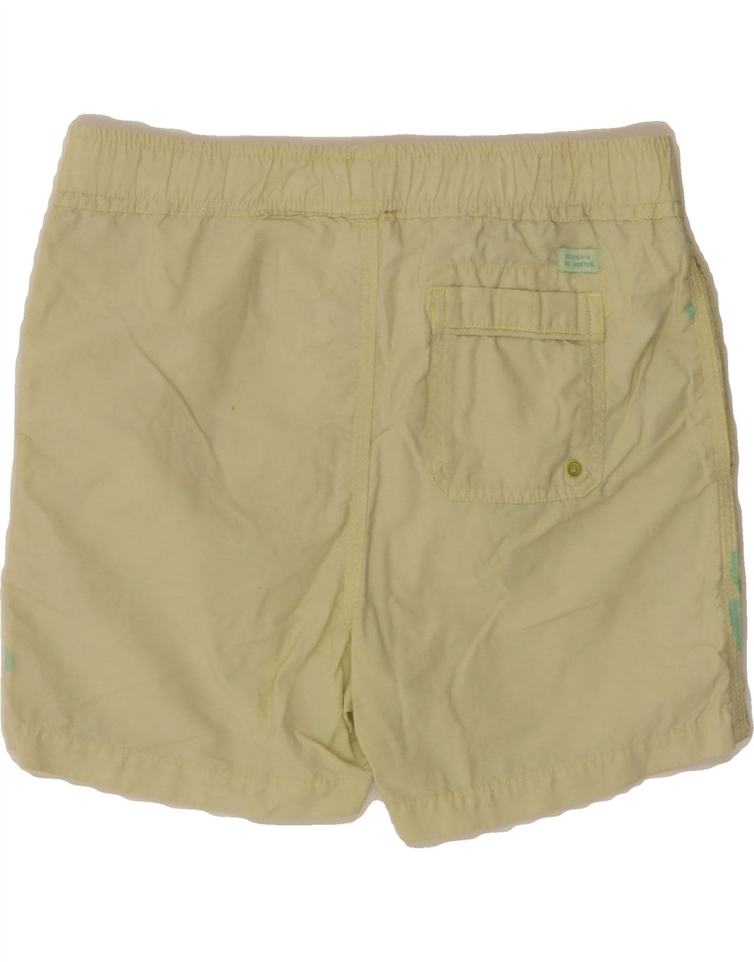 SCOTCH SHRUNK Boys Graphic Swimming Shorts 9-10 Years  Yellow Vintage Scotch Shrunk and Second-Hand Scotch Shrunk from Messina Hembry 