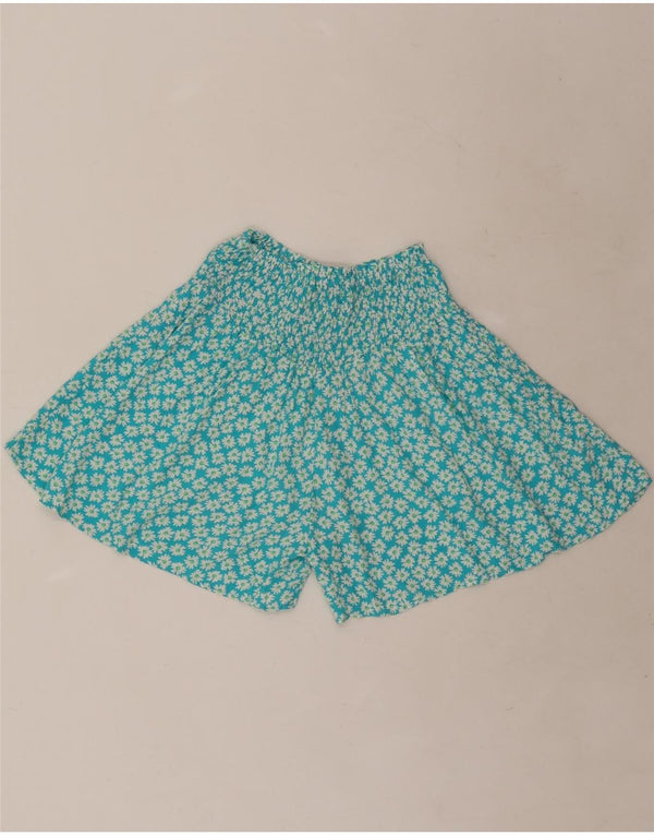 Zara Girls Casual Shorts 13-14 Years W30  Blue Floral Viscose