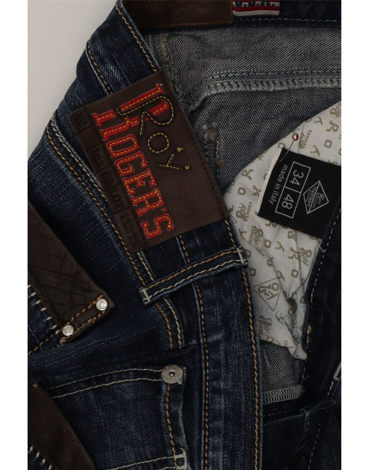 Roy Rogers Mens Straight Jeans W34 L31 Blue Cotton