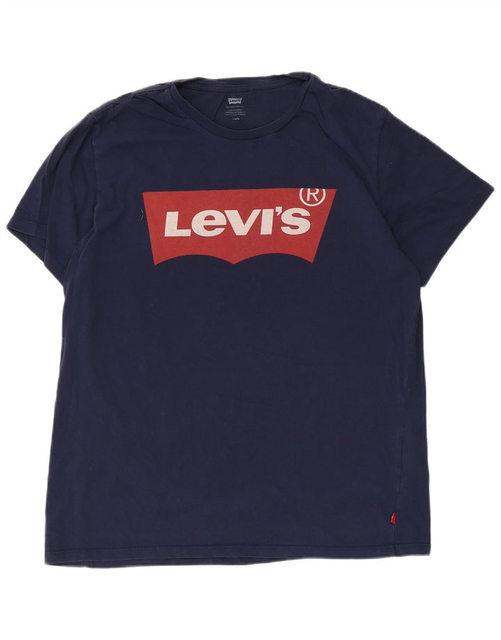 Levi's Mens Graphic T-Shirt Top Large Navy Blue Cotton