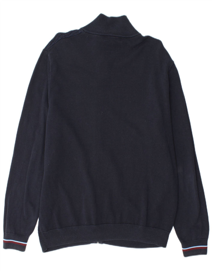 Fred Perry Mens Cardigan Sweater XL Navy Blue