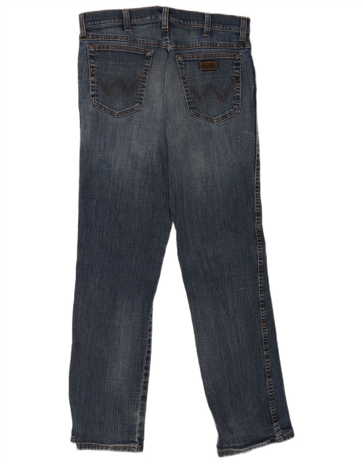 Wrangler Mens Texas Stretch Straight Jeans W34 L32 Blue Cotton