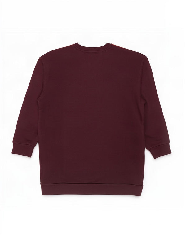 Adidas Womens Oversized Sweatshirt Jumper Dress UK 12 Medium Burgundy