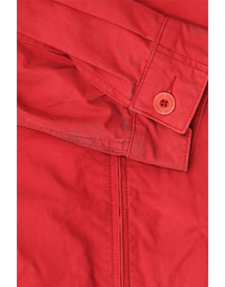 Timberland Mens Bomber Jacket UK 42 XL Red Cotton