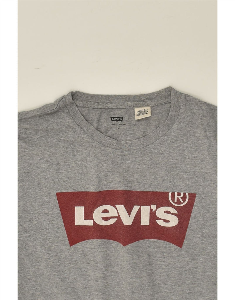 LEVI'S Mens Graphic T-Shirt Top Medium Grey Cotton | Vintage Levi's | Thrift | Second-Hand Levi's | Used Clothing | Messina Hembry 