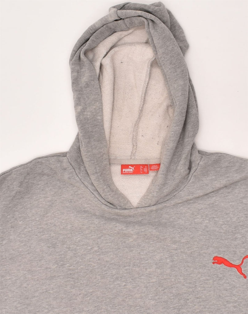 PUMA Mens Graphic Hoodie Jumper Medium Grey | Vintage Puma | Thrift | Second-Hand Puma | Used Clothing | Messina Hembry 