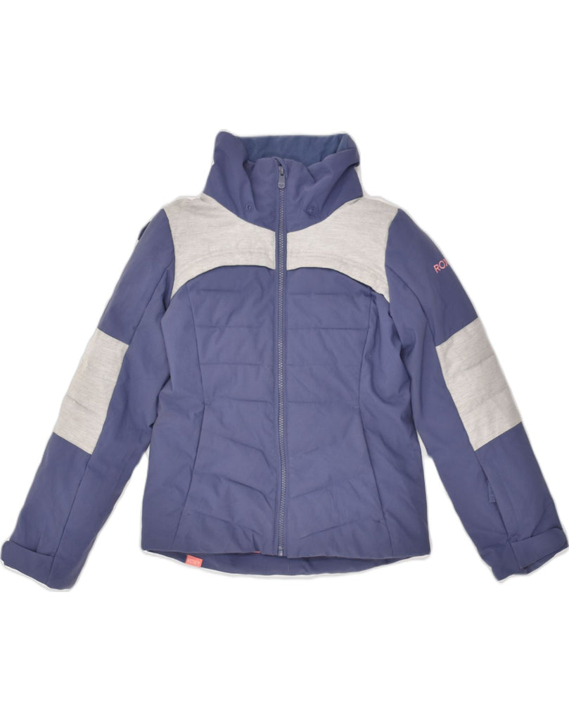 ROXY Girls Hooded Windbreaker Jacket 9-10 Years Medium Blue Colourblock | Vintage Roxy | Thrift | Second-Hand Roxy | Used Clothing | Messina Hembry 