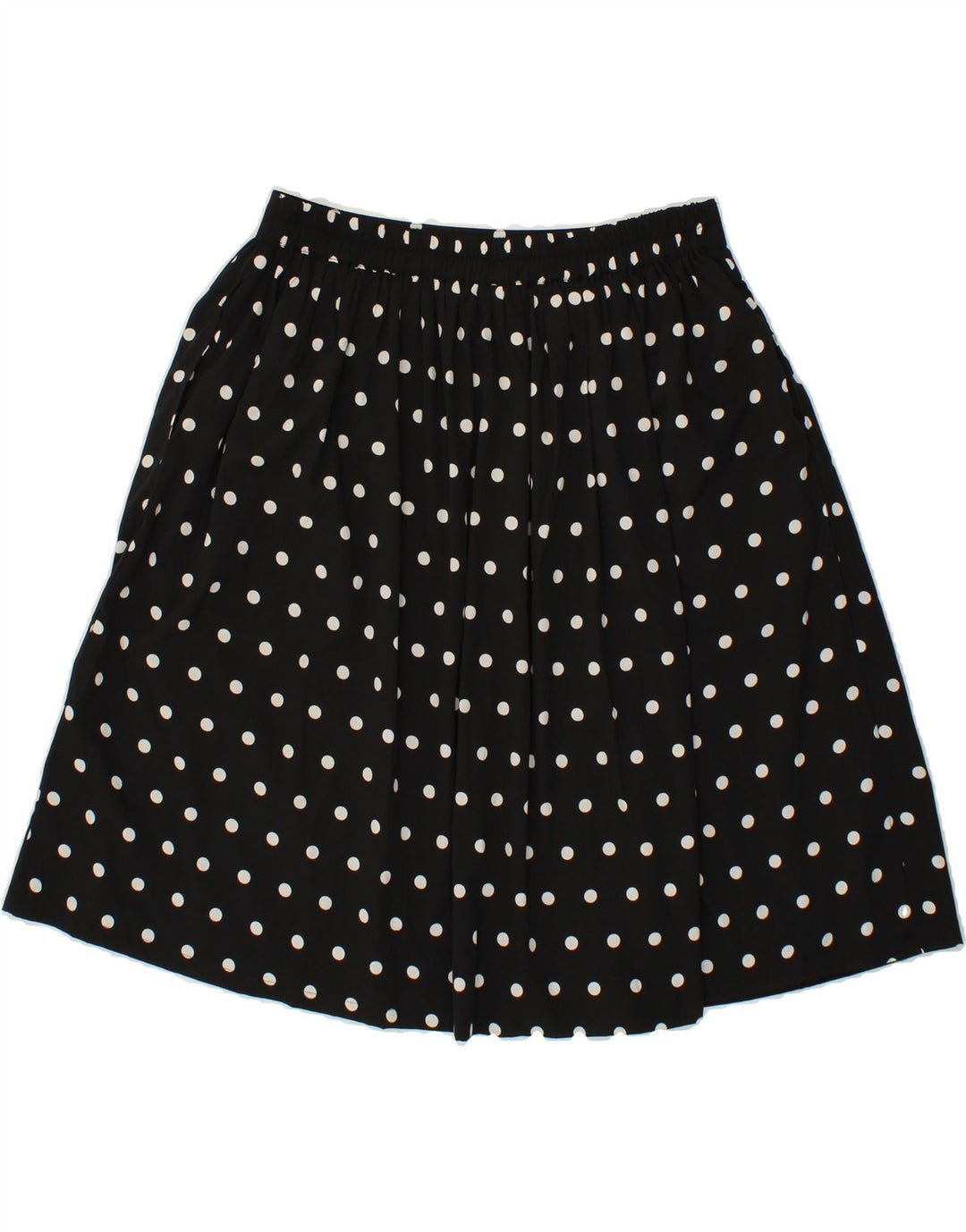 ROCK&RAGS Womens A-Line Skirt UK 14 Medium W30  Black Polka Dot Polyester Vintage Rock&Rags and Second-Hand Rock&Rags from Messina Hembry 