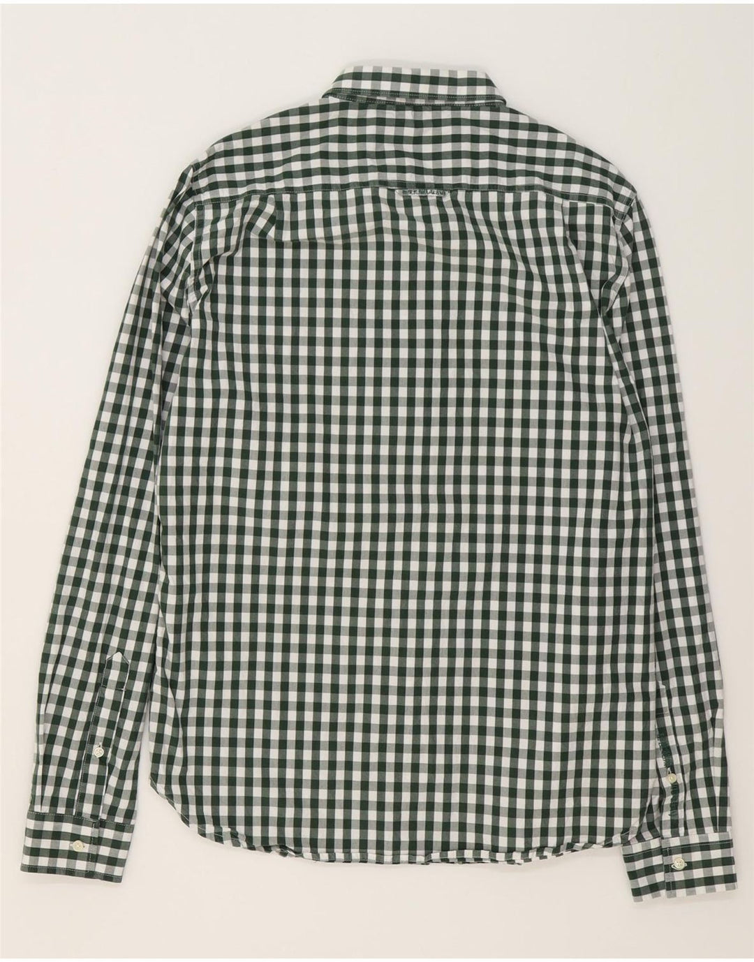 SUPERDRY Mens Shirt XL Green Gingham Cotton