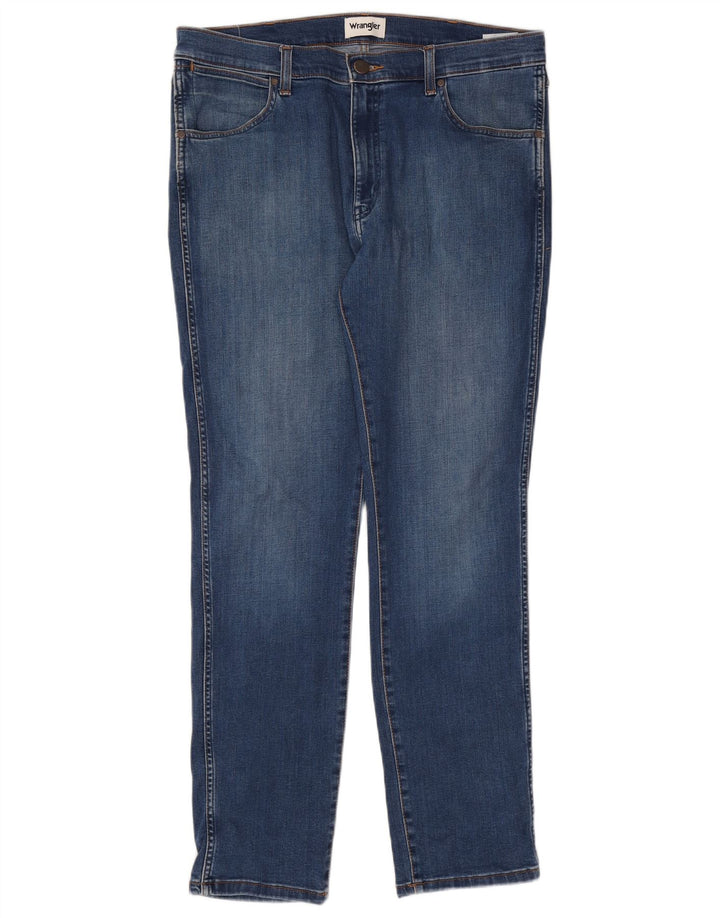 Wrangler Mens Larston Slim Jeans W36 L32 Blue Cotton