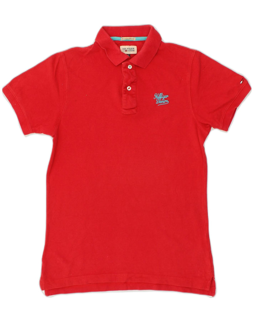 TOMMY HILFIGER Mens Polo Shirt Small Red Cotton | Vintage Tommy Hilfiger | Thrift | Second-Hand Tommy Hilfiger | Used Clothing | Messina Hembry 