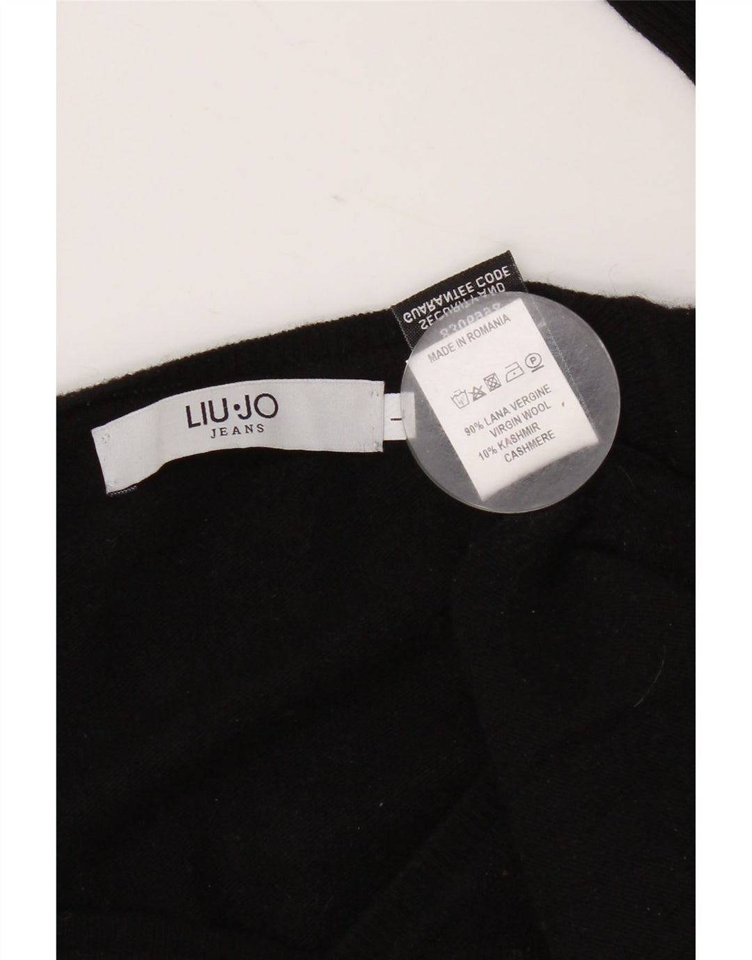 Liu Jo Mens V-Neck Jumper Sweater Large Black Virgin Wool
