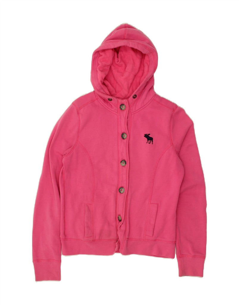 ABERCROMBIE & FITCH Womens Hooded Tracksuit Top Jacket UK 14 Large Pink Vintage Abercrombie & Fitch and Second-Hand Abercrombie & Fitch from Messina Hembry 