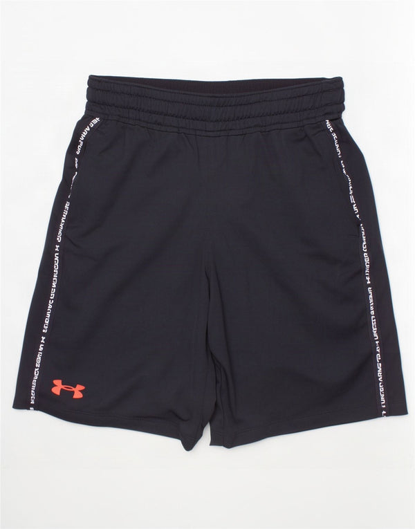 Under Armour Boys Graphic Sport Shorts 7-8 Years Small Black Polyester