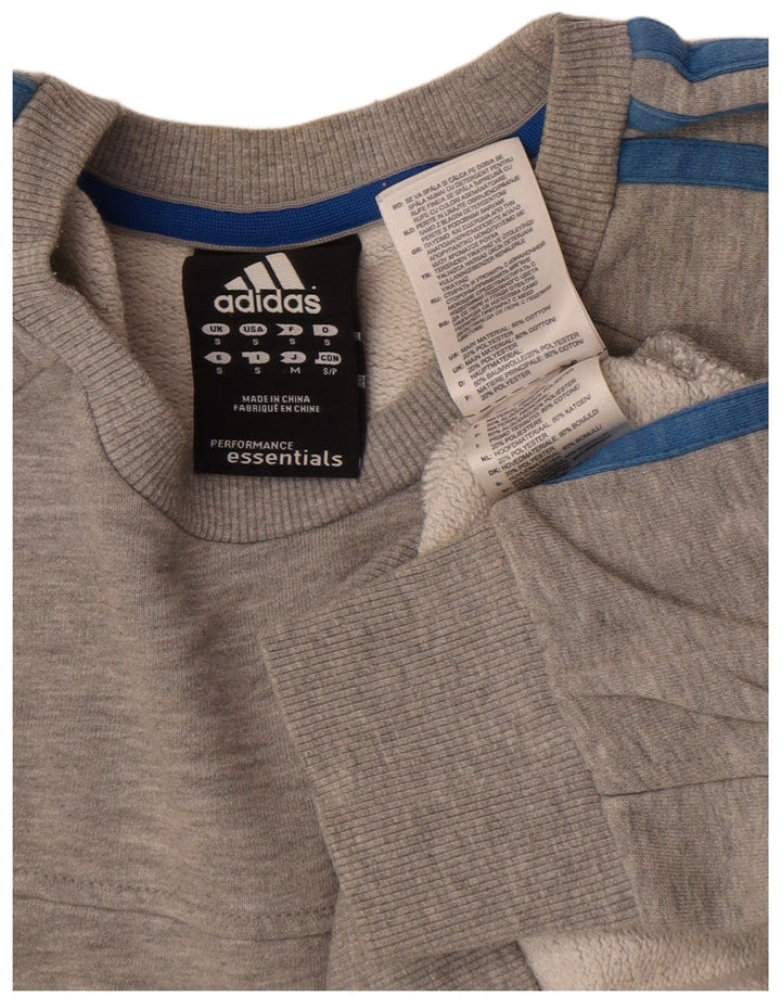 Adidas Mens Sweatshirt Jumper Small Grey Flecked Cotton