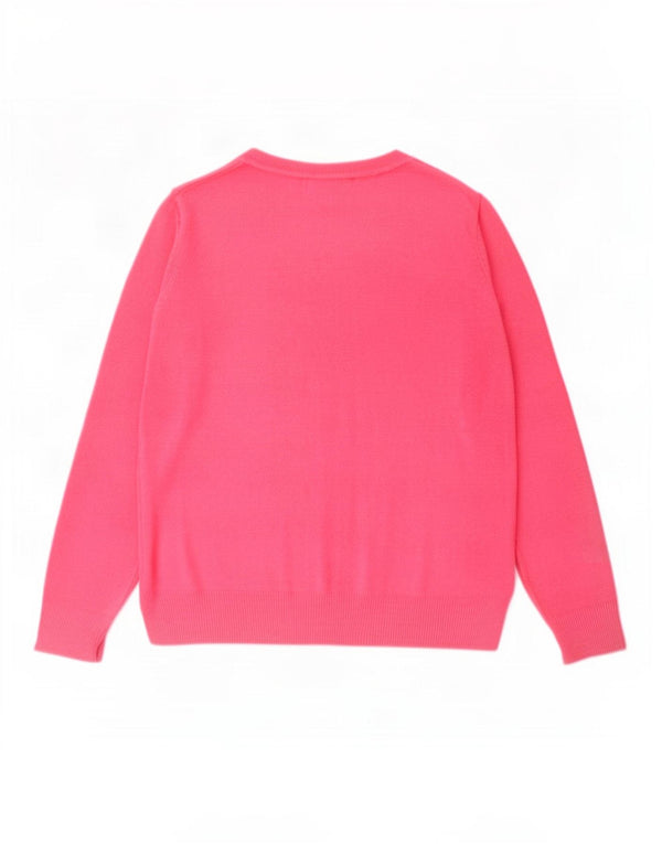 Marks & Spencer Womens Boat Neck Jumper Sweater UK 10 Small Pink Acrylic