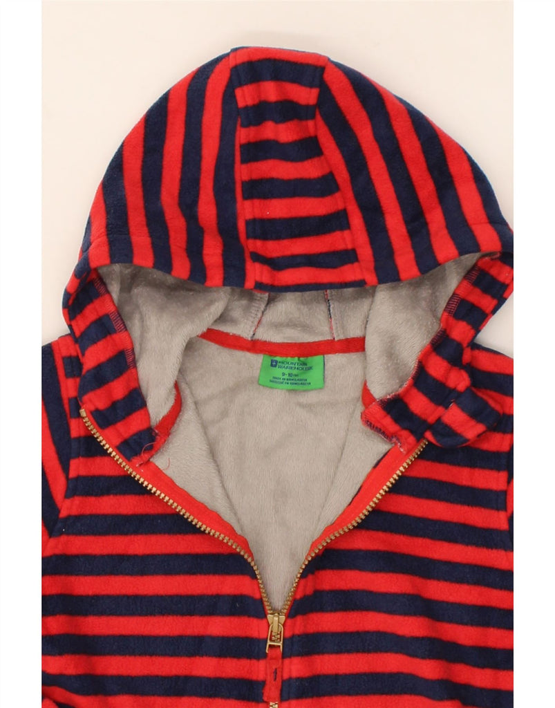 MOUNTAIN WAREHOUSE Girls Hooded Fleece Jacket 9-10 Years Red Striped Vintage Mountain Warehouse and Second-Hand Mountain Warehouse from Messina Hembry 