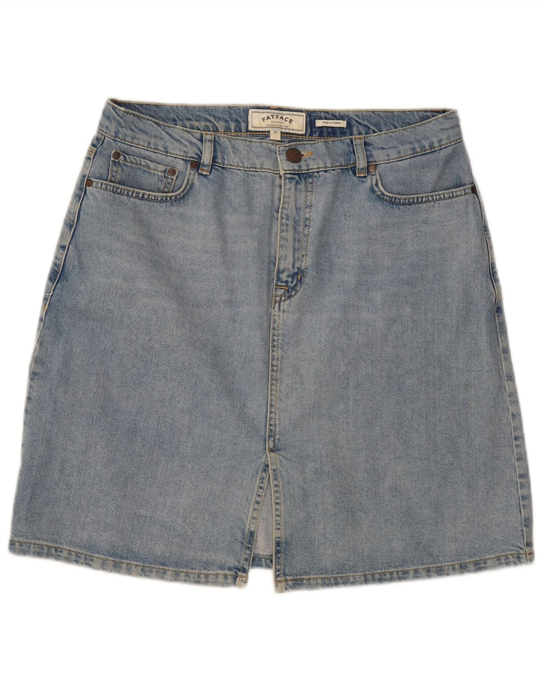 Fat Face Womens Denim Skirt UK 14 Large W32  Blue Cotton
