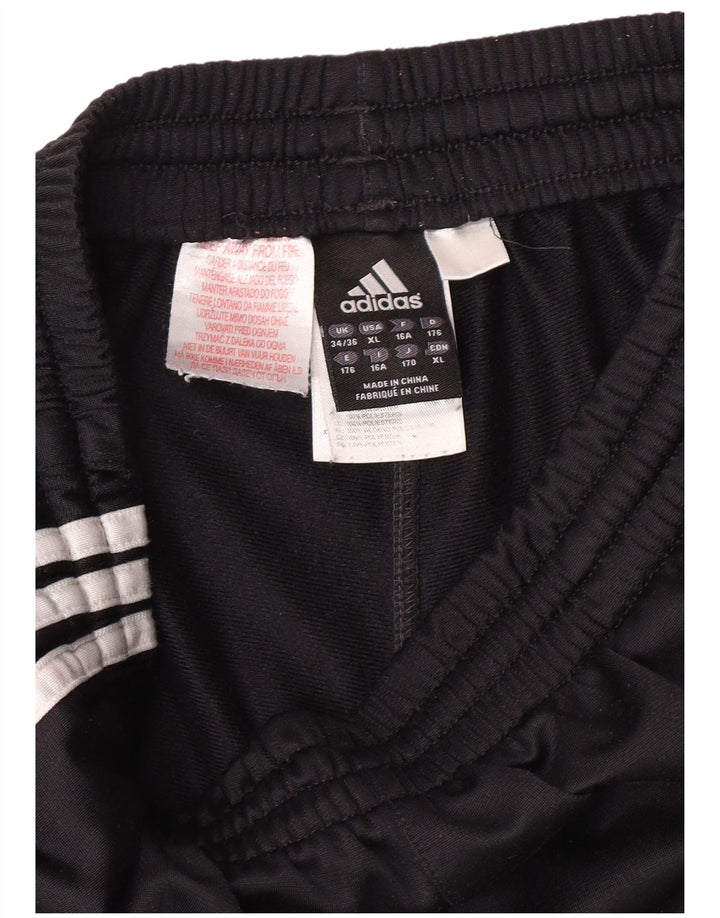 ADIDAS Boys Tracksuit Trousers Joggers 15-16 Years  Black Polyester