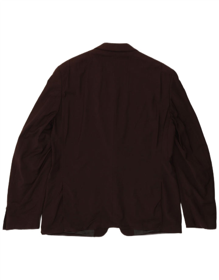 Calvin Klein Mens Regular Fit 2 Button Blazer Jacket UK 44 2XL Burgundy