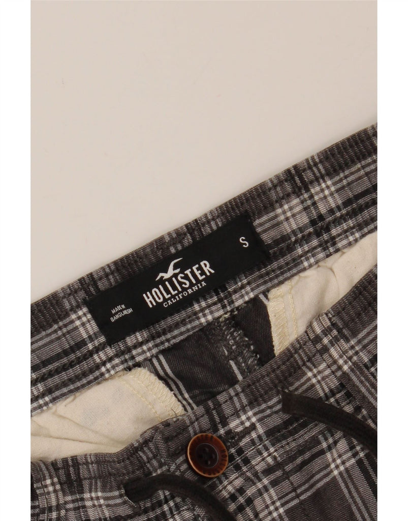 HOLLISTER Mens Tapered Cropped Trousers Small W29 L24 Grey Check Cotton Vintage Hollister and Second-Hand Hollister from Messina Hembry 