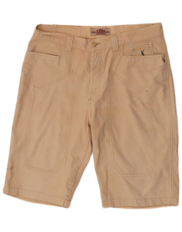 Jeckerson Mens Casual Shorts W36 Large Beige Cotton