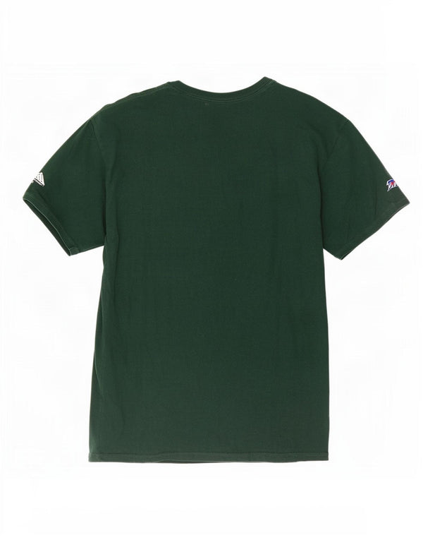 Champion Mens Graphic T-Shirt Top Medium Green Cotton