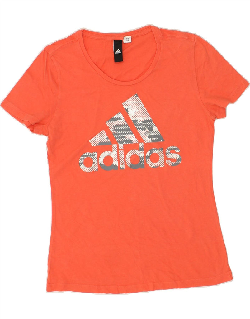 ADIDAS Womens Graphic T-Shirt Top UK 8 Small Orange Cotton | Vintage Adidas | Thrift | Second-Hand Adidas | Used Clothing | Messina Hembry 