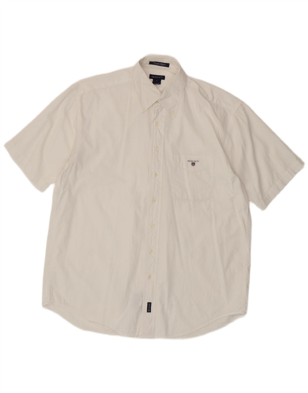 Gant Mens Short Sleeve Regular Fit Shirt Large White Cotton