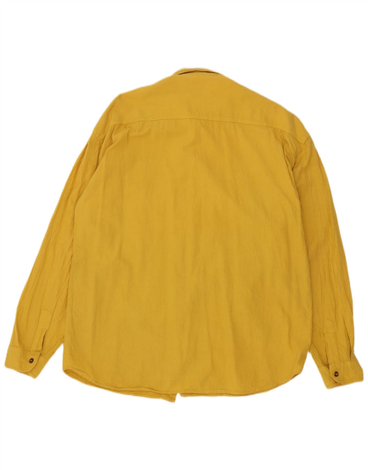 Vintage Mens Graphic Shirt Medium Yellow