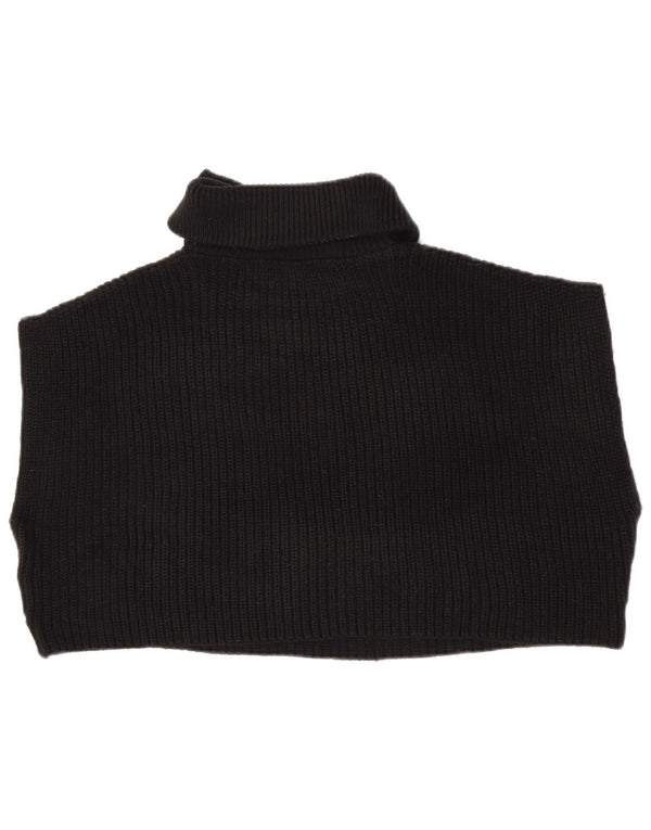 Zara Womens Oversized Crop Zip Neck Vest Tank Top UK 14 Medium Black