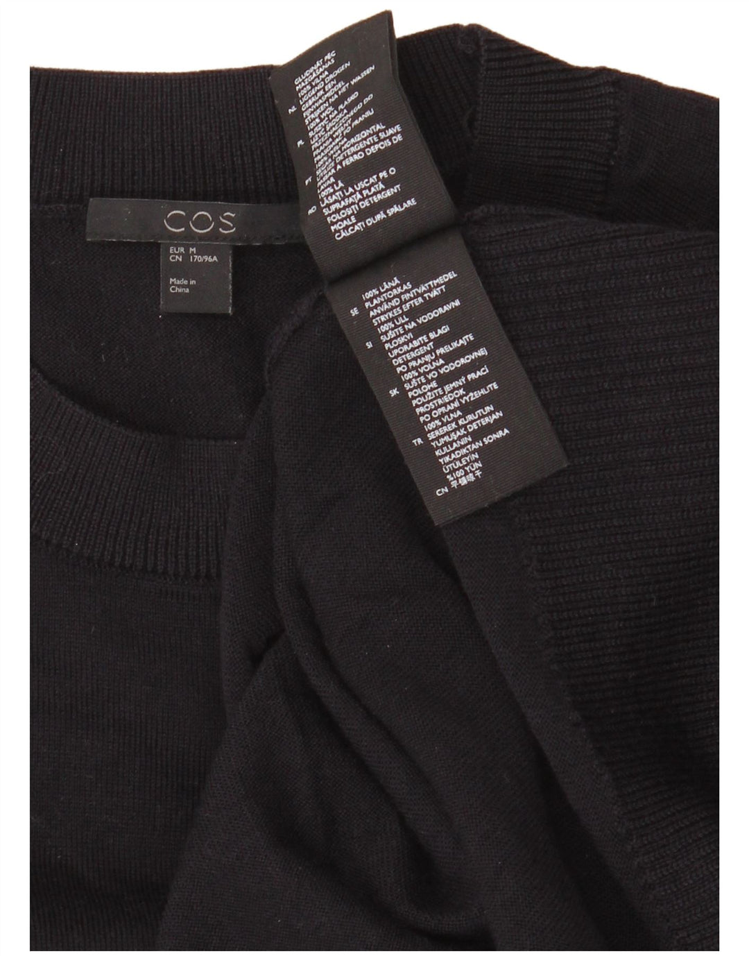 Cos Womens Jumper Dress UK 14 Medium Navy Blue Wool