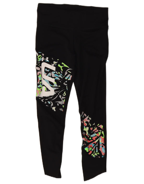 Under Armour Womens Heat Gear Abstract Pattern Leggings UK 12 Medium Black